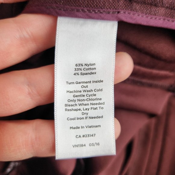 Talbots Pants Women 4 Burgundy Dalton Stretch Mid Rise Tapered Equestrian Seamed - Picture 13 of 13